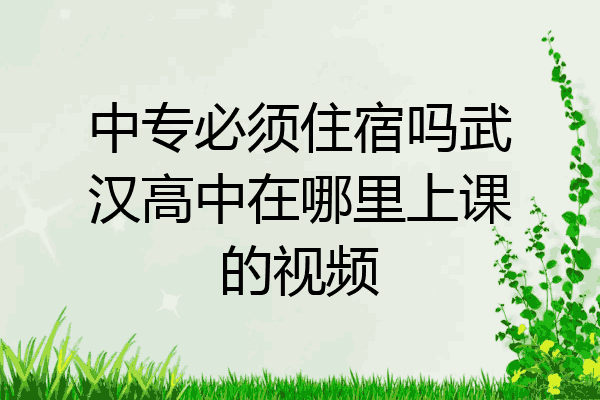 中专必须住宿吗武汉高中在哪里上课的视频