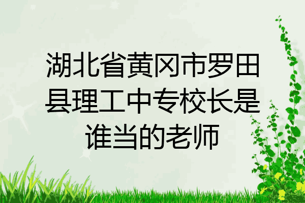 湖北省黄冈市罗田县理工中专校长是谁当的老师