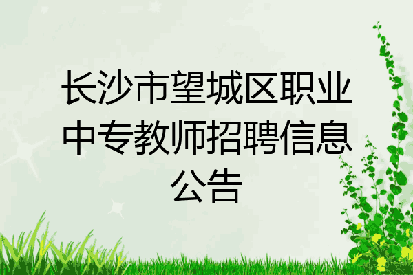 长沙市望城区职业中专教师招聘信息公告