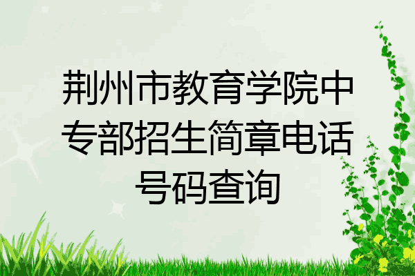 荆州市教育学院中专部招生简章电话号码查询