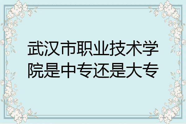 武汉市职业技术学院是中专还是大专
