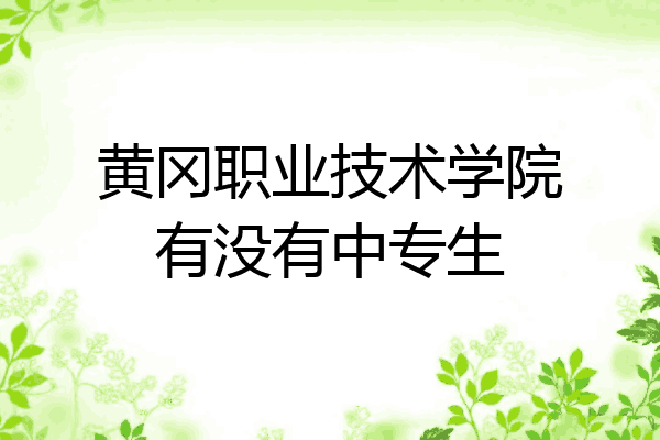 黄冈职业技术学院有没有中专生