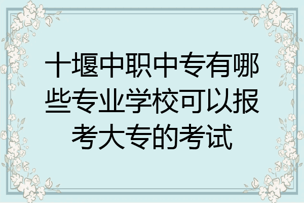 十堰中职中专有哪些专业学校可以报考大专的考试