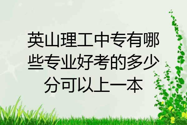 英山理工中专有哪些专业好考的多少分可以上一本