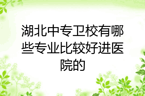 湖北中专卫校有哪些专业比较好进医院的