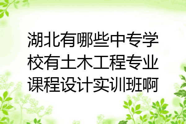 湖北有哪些中专学校有土木工程专业课程设计实训班啊