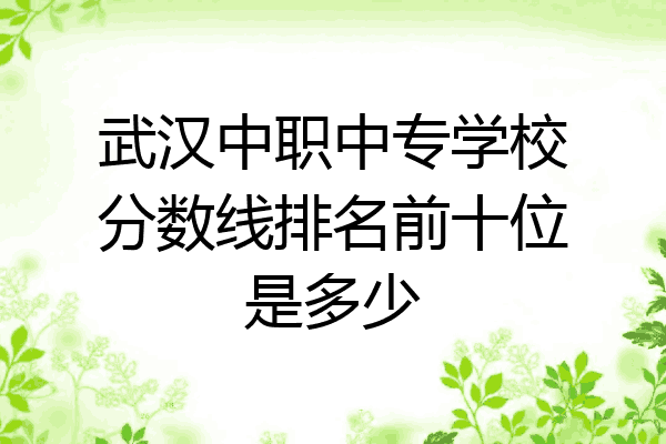 武汉中职中专学校分数线排名前十位是多少