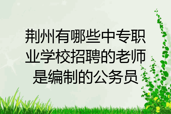 荆州有哪些中专职业学校招聘的老师是编制的公务员