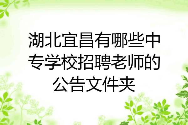 湖北宜昌有哪些中专学校招聘老师的公告文件夹