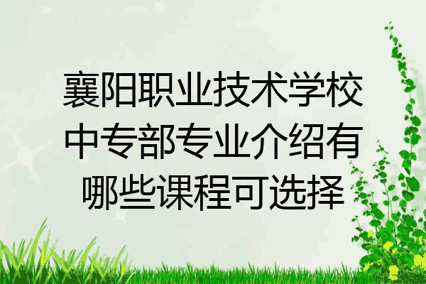 襄阳职业技术学校中专部专业介绍有哪些课程可选择
