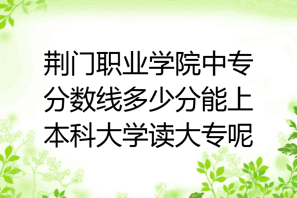 荆门职业学院中专分数线多少分能上本科大学读大专呢