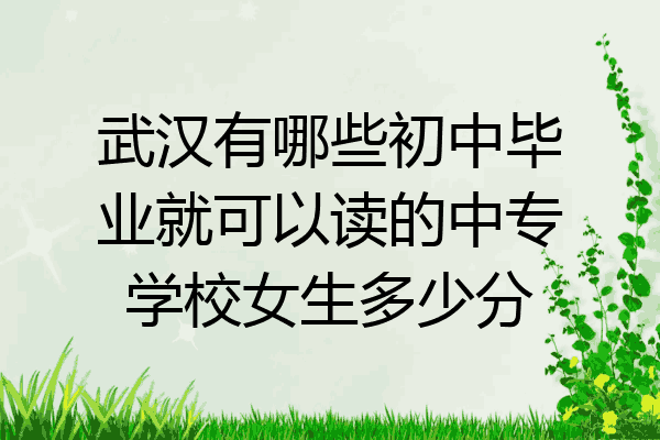 武汉有哪些初中毕业就可以读的中专学校女生多少分