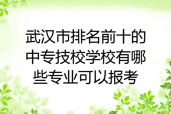 武汉市排名前十的中专技校学校有哪些专业可以报考
