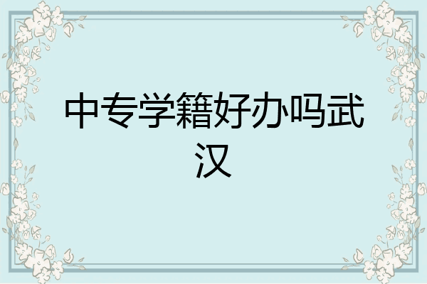 中专学籍好办吗武汉