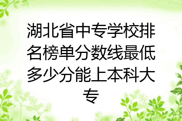 湖北省中专学校排名榜单分数线最低多少分能上本科大专