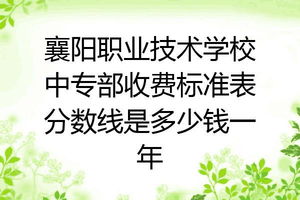 襄阳职业技术学校中专部收费标准表分数线是多少钱一年