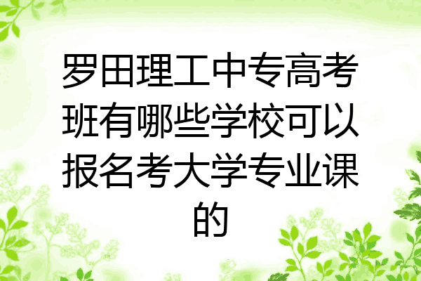 罗田理工中专高考班有哪些学校可以报名考大学专业课的