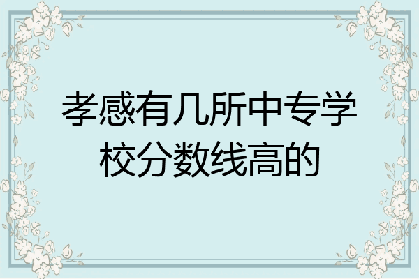 孝感有几所中专学校分数线高的