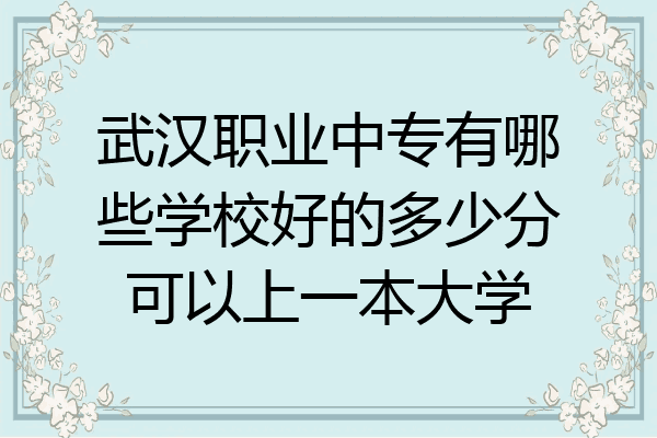 武汉职业中专有哪些学校好的多少分可以上一本大学