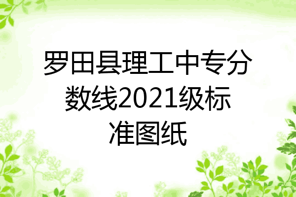 罗田县理工中专分数线2021级标准图纸