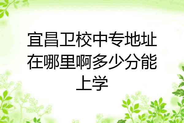 宜昌卫校中专地址在哪里啊多少分能上学