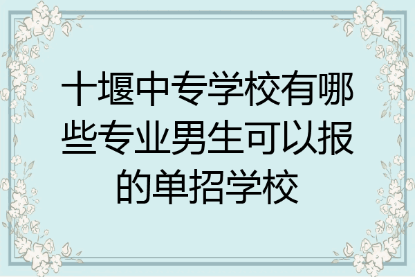 十堰中专学校有哪些专业男生可以报的单招学校