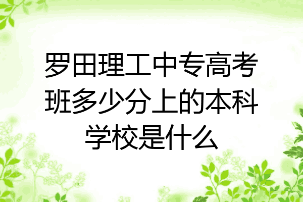 罗田理工中专高考班多少分上的本科学校是什么