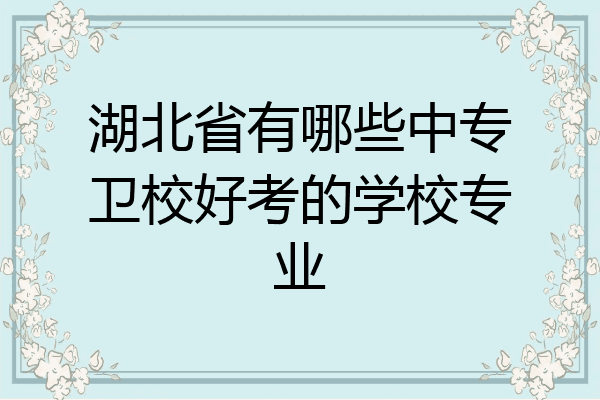 湖北省有哪些中专卫校好考的学校专业