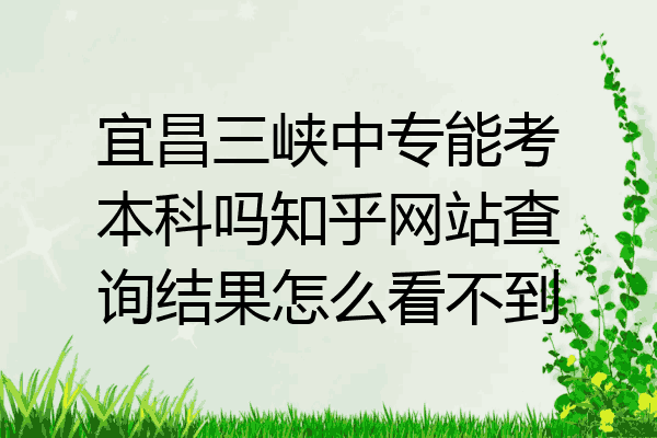 宜昌三峡中专能考本科吗知乎网站查询结果怎么看不到