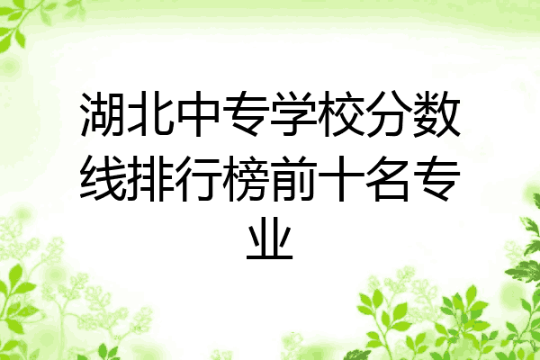 湖北中专学校分数线排行榜前十名专业