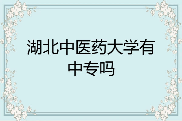 湖北中医药大学有中专吗