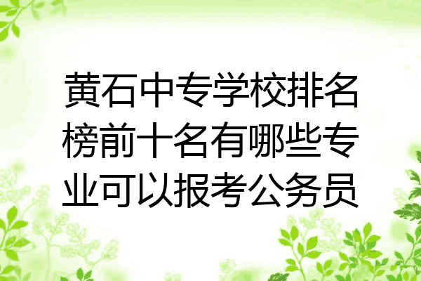 黄石中专学校排名榜前十名有哪些专业可以报考公务员