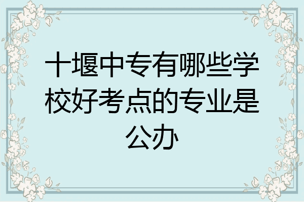 十堰中专有哪些学校好考点的专业是公办