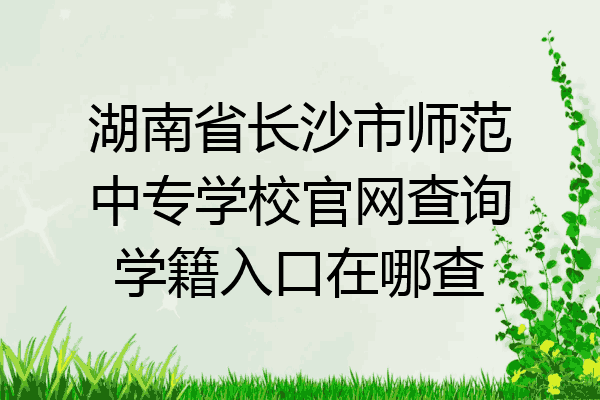 湖南省长沙市师范中专学校官网查询学籍入口在哪查