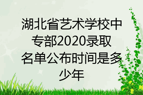 湖北省艺术学校中专部2020录取名单公布时间是多少年
