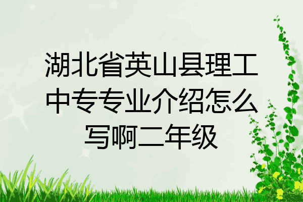 湖北省英山县理工中专专业介绍怎么写啊二年级