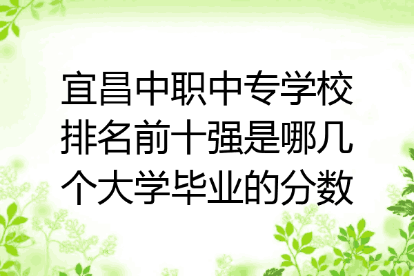 宜昌中职中专学校排名前十强是哪几个大学毕业的分数