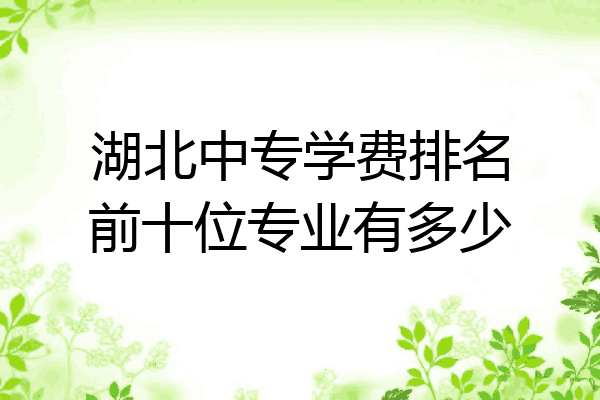 湖北中专学费排名前十位专业有多少