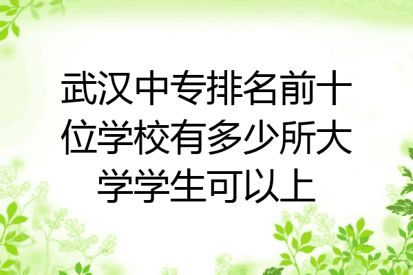武汉中专排名前十位学校有多少所大学学生可以上