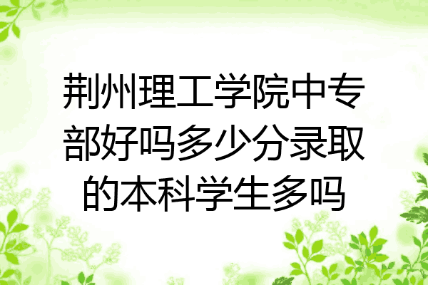 荆州理工学院中专部好吗多少分录取的本科学生多吗