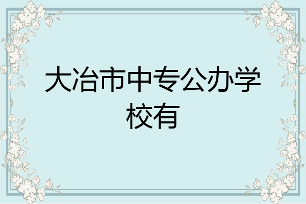 大冶市中专公办学校有