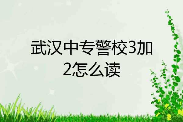 武汉中专警校3加2怎么读