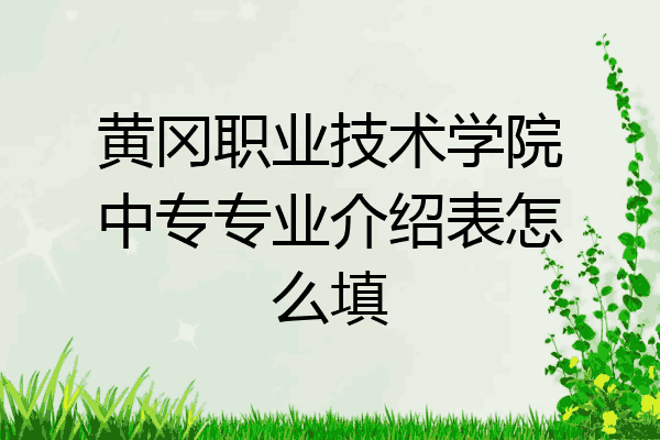 黄冈职业技术学院中专专业介绍表怎么填