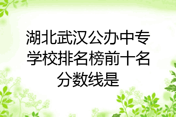 湖北武汉公办中专学校排名榜前十名分数线是