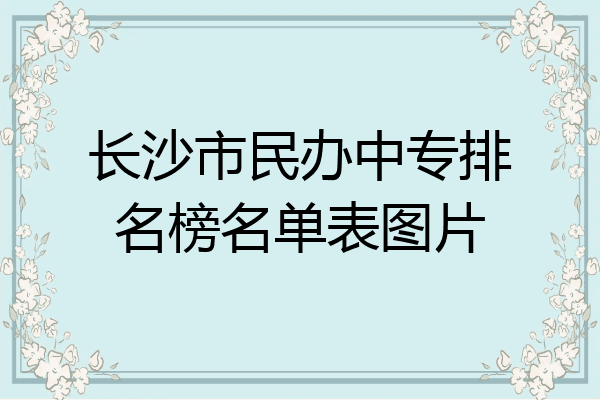 长沙市民办中专排名榜名单表图片