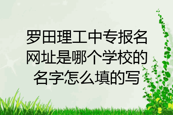 罗田理工中专报名网址是哪个学校的名字怎么填的写
