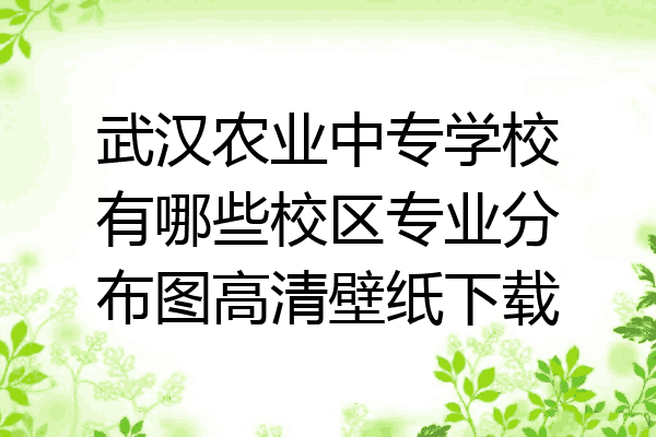 武汉农业中专学校有哪些校区专业分布图高清壁纸下载