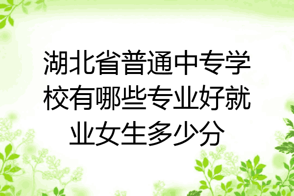 湖北省普通中专学校有哪些专业好就业女生多少分