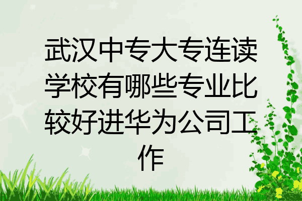 武汉中专大专连读学校有哪些专业比较好进华为公司工作
