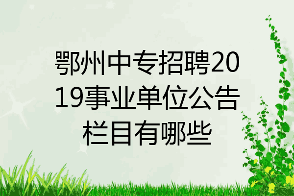 鄂州中专招聘2019事业单位公告栏目有哪些